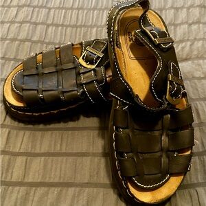 Dr Martens Black Leather Sandals with Buckle